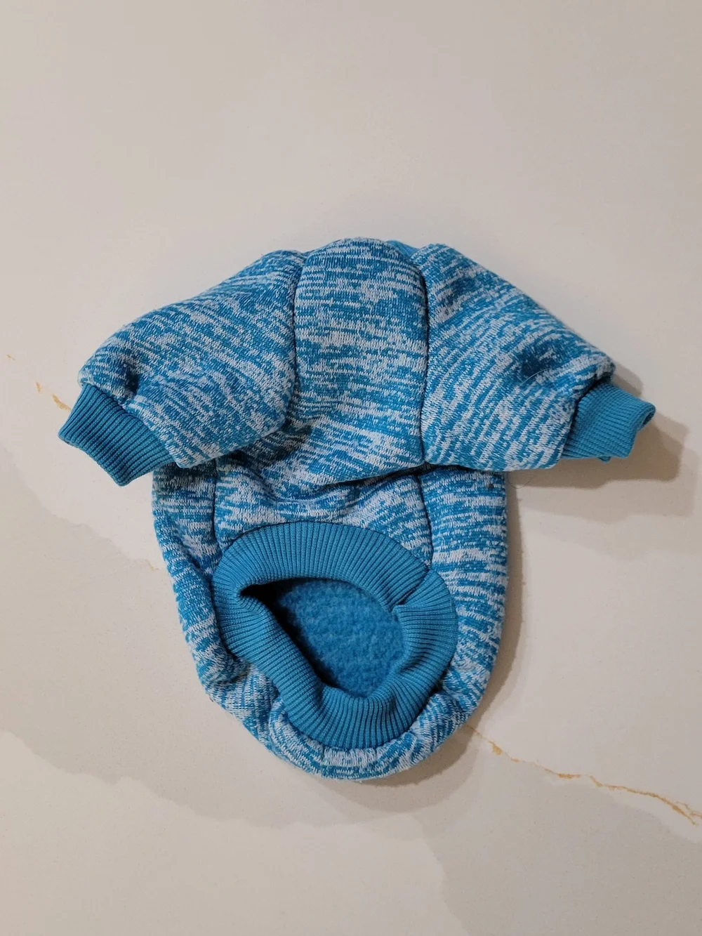 Classic Blue Marled Knit Dog Sweater